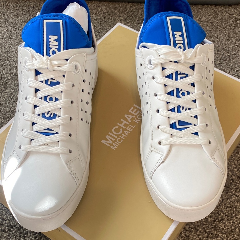 Michael Kors White and Blue Women's Sneakers - Picture 4 of 8